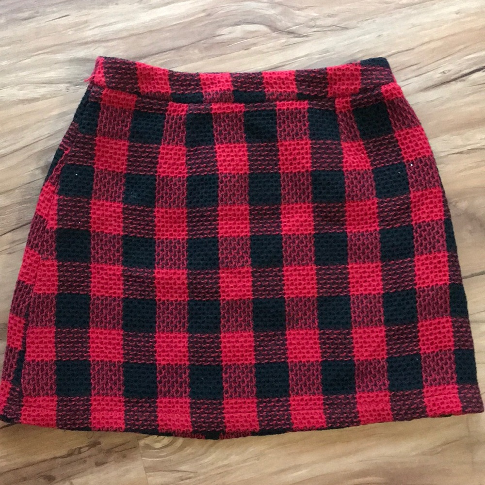 Buffalo plaid mini skirt